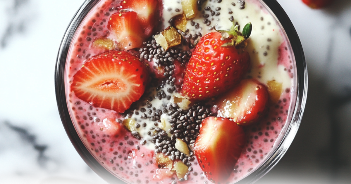 Strawberry chia seed pudding